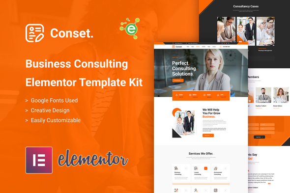 Conset – Business Consulting Elementor Template Kit