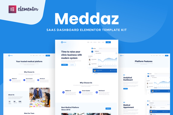 Meddaz – SaaS Medical Elementor Template Kit