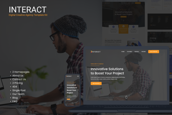 Interact – Digital Agency Elementor Template Kit