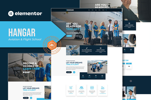 Hangar – Aviation & Flight School Elementor Template Kit