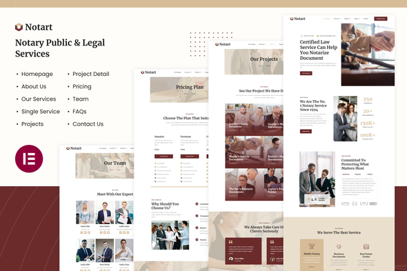 Notart | Notary Public & Legal Services Elementor Template Kit