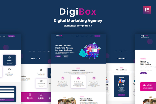 DigiBox – Digital Marketing Agency Elementor Template Kit