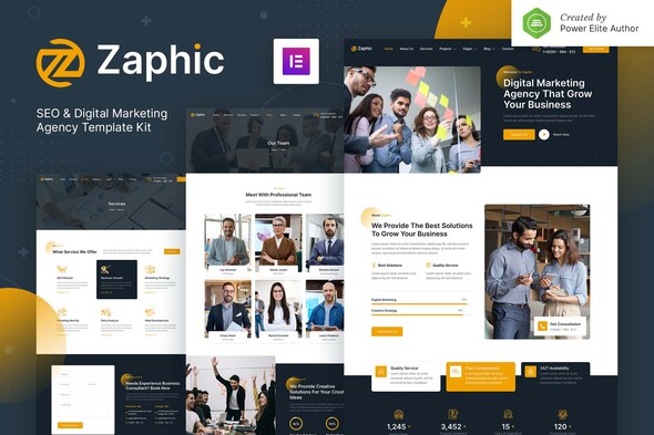 Zaphic – SEO & Digital Marketing Agency Elementor Template Kit