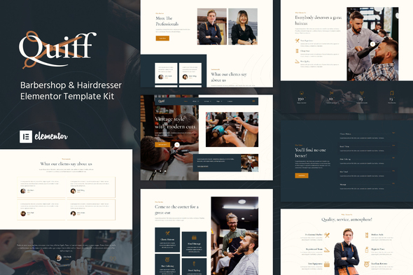 Quiff – Barbershop & Hairdresser Elementor Template Kit
