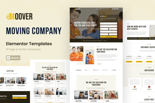 Moover – Moving Company Website Elementor Template Kit