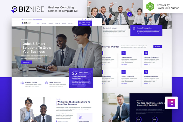 Biznise – Business Consulting Elementor Template Kit