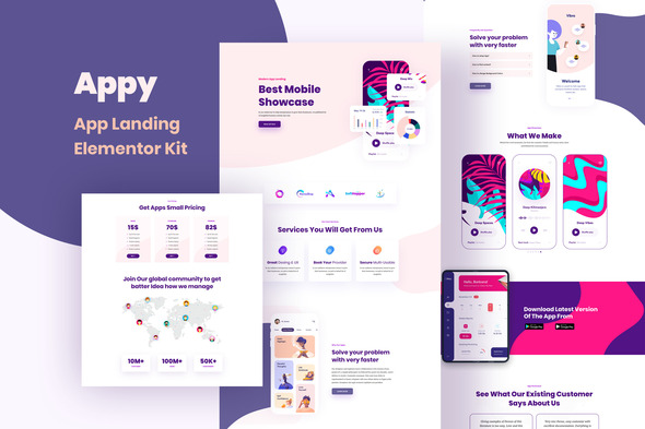 Appy – SaaS & App Landing Page Elementor Template Kit