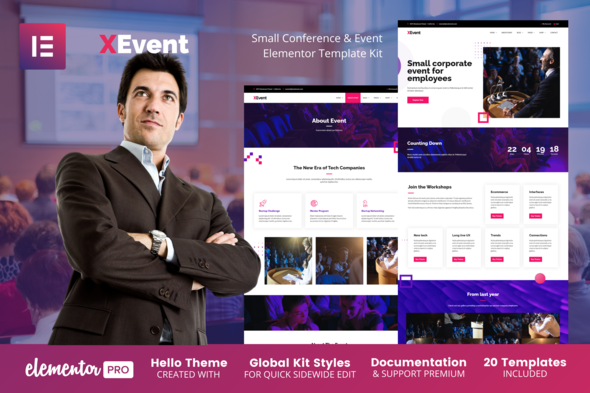XEvent – Small Conference & Event Elementor Template Kit