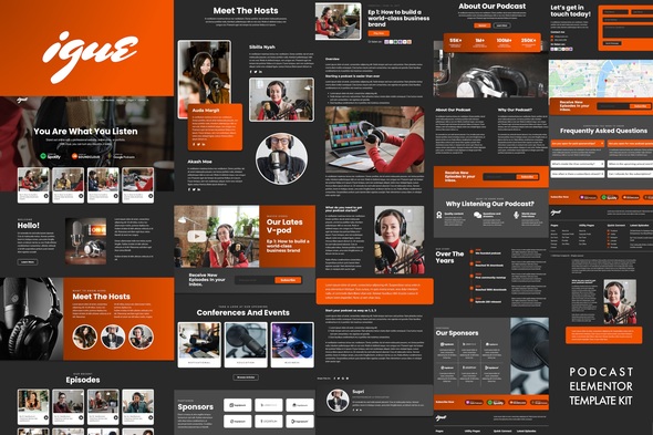 iGUE – Podcaster Elementor Template Kit