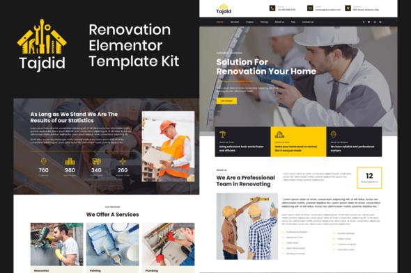 Tajdid – Renovation Elementor Template Kit