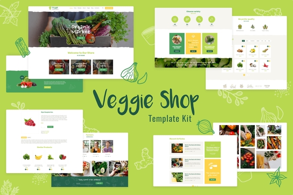 Veggie | Organic Food & Eco Online Store Products Template Kit