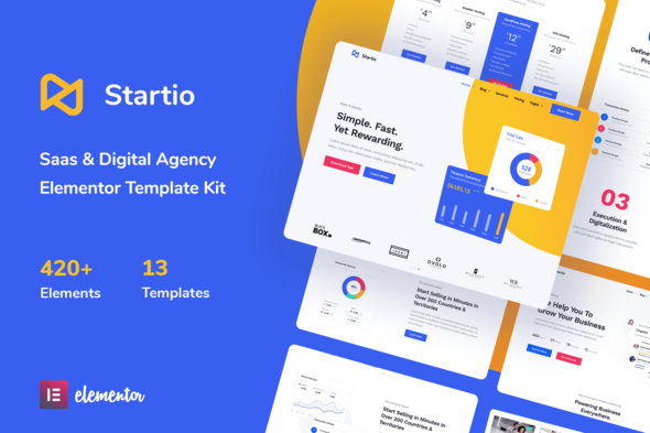 Startio – Saas & Digital Agency Elementor Template Kit
